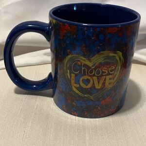 New.  never used hand painted “ Choose Love “ large coffee mug by  Penzeys.